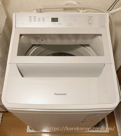 パナソニック　乾燥なし洗濯機　スイッチが奥　W480文字