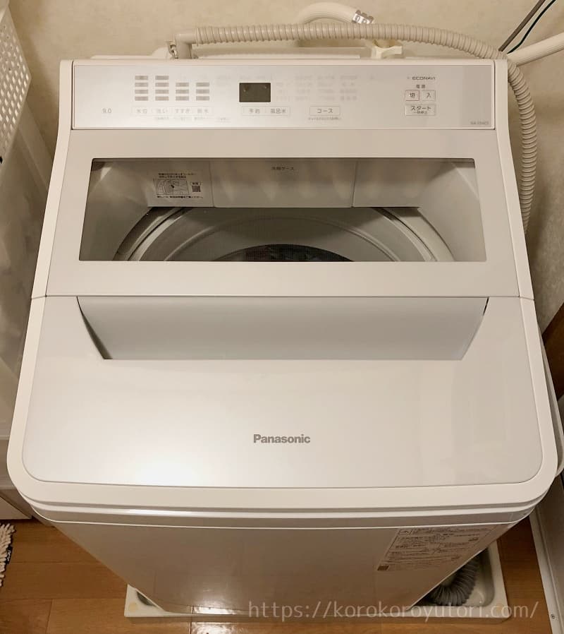 パナソニック　乾燥なし洗濯機　スイッチが奥W800a